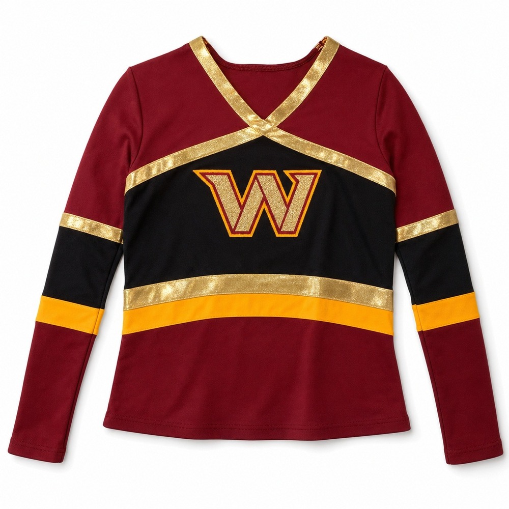 Washington Commanders Pro‎ NFL Cheerleader Uniform Top Burgundy Long Sleeve / M